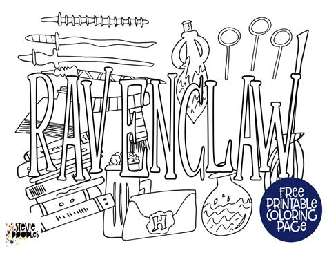 Free Ravenclaw Coloring Pages — Stevie Doodles