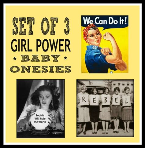 Items Similar To Set Of 3 Girl Power Baby Onesies Cool Hip Edgy Baby