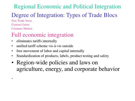 Ppt Regional Economic And Political Integration Powerpoint