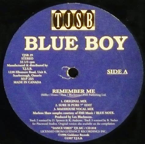 Blue Boy Remember Me 1997 Vinyl Discogs