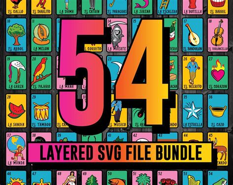 The Ultimate Loteria Svg Bundle 54 Layered Loteria Cards