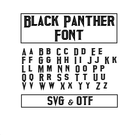 Black Panther Font Svg Black Panther Alphabet Black Panther Etsy