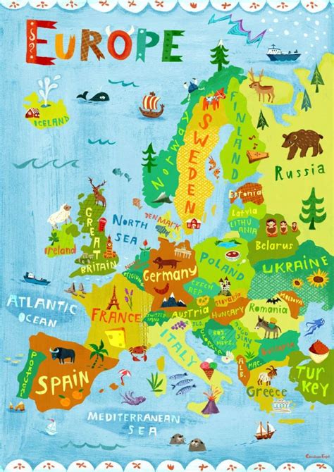Map Of Europe For Kids Printable Printable Maps Political Map Of Gambaran