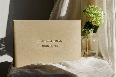 Create a custom wedding photo album from the special day; Instax Wedding Album Instax Guest Book Beige Suede Leather ...