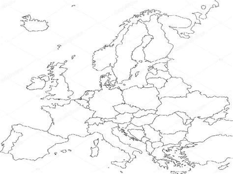 Blind Map Of Europe Casă La țară Pentru O Familie