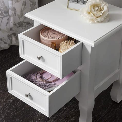 White Bedside Tables 2 Units Fully Assembled Laura James