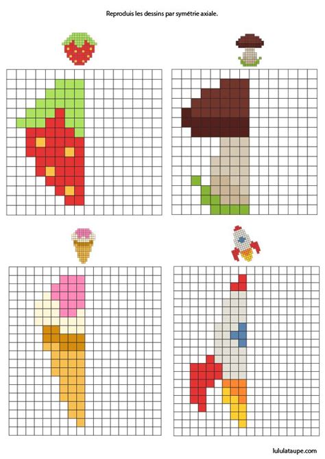 You'll write javascript code that lets the user create a grid of squares representing their. Symétrie par le pixel art - Lulu la taupe, jeux gratuits pour enfants | Coloriage quadrillage ...