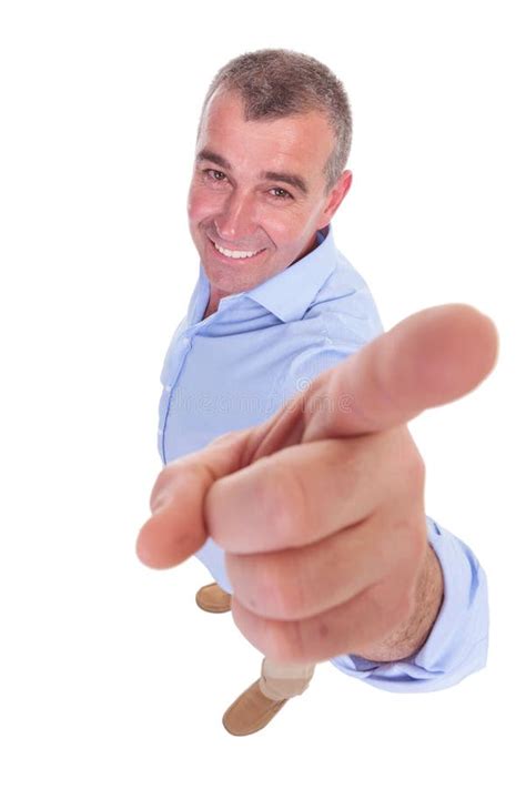 Casual Old Man Pointing Towards Camera Stock Photos Free And Royalty