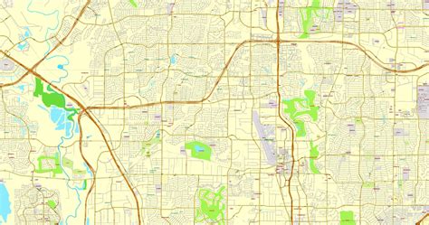 Dallas Fort Worth Tx Pdf Map Us Exact Vector Street Cityplan Map In