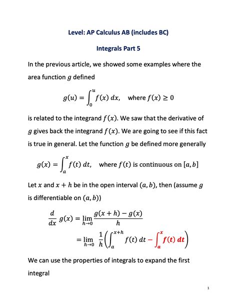 Ap Calculus Abbc Exam Integrals 5 Ap Math Forbest Academy