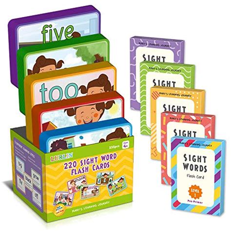 Lurlin Sight Words Flash Cards Set Of Learning Word220 English