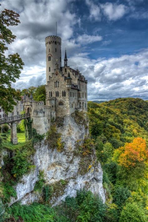 Lichtenstein Castle Built On The Cliff Located Near Baden Württemberg