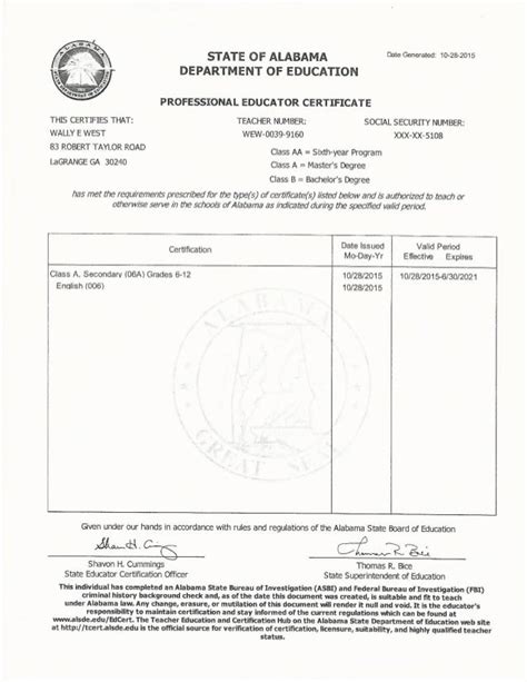 Alabama Teacher Certification Tutoreorg Master Of Documents