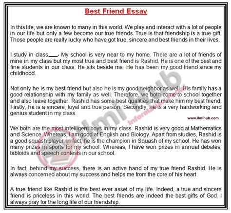 Short Paragraph About Best Friend Short And Long Paragraph On My Best Friend