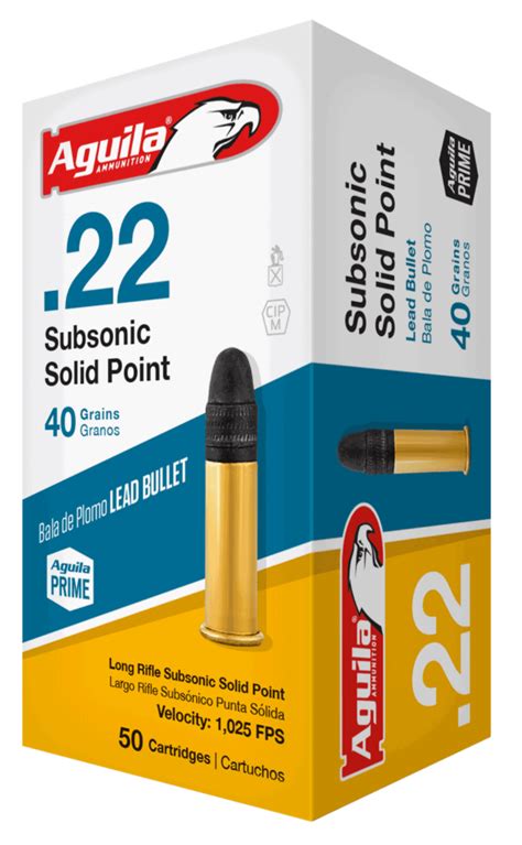 Aguila 1b222112 Special Sniper Subsonic 22 Lr 60 Gr Lead Round Nose