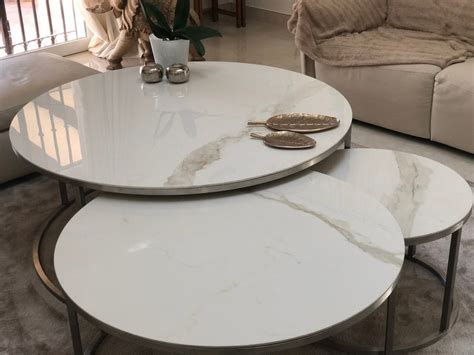Round Marble Coffee Table Set 51 Marble And Faux Marble Coffee Tables