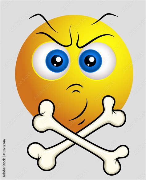 Danger Angry Crossed Bones Emoji Smiley Emoticon Vector De Stock