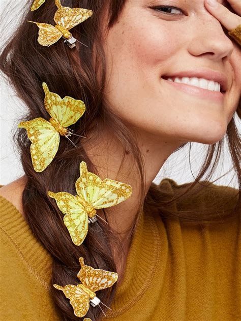 Gold Butterfly Clips Gold Look Butterfly Hair Clips Missguided The