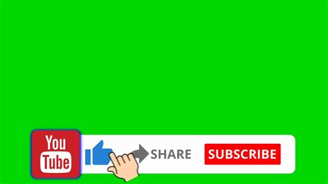 Green Screen Youtube Like Share Subscribe Buttonfree To Use In Videos