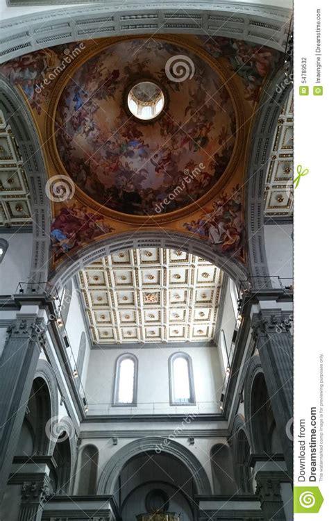 Medici Chapel In Florence Ceiling And Dome Interior Details Editorial