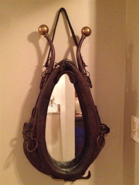 Don't forget the bathroom when decorating your house in a western or horse theme. Equestrian Leather and Brass Saddle Mirror by ...