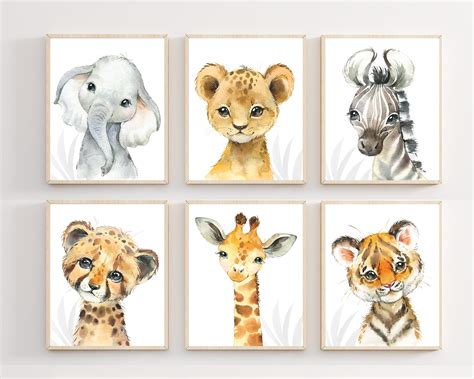 Wall Décor Wall Hangings Zoo Animal Prints Safari Baby Decor Jungle