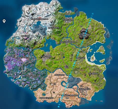 All Pois And Locations In Fortnite Chapter 3 Season 3s New Map Dot