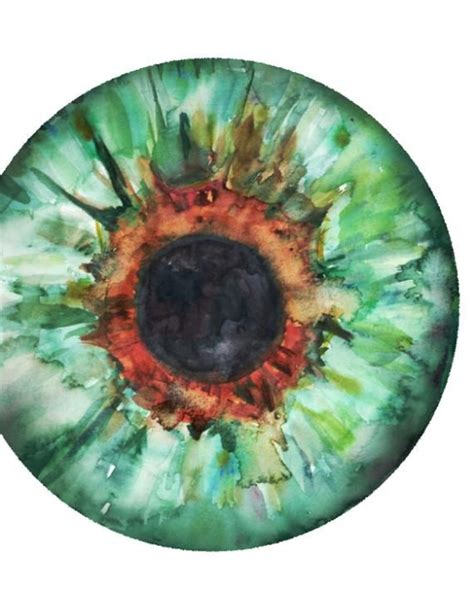 Green Iris Watercolor Print Abstract Eye Art Anatomy Art Etsy