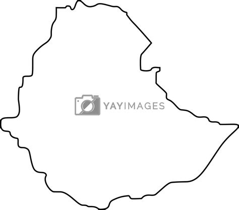 Map Of Ethiopia Outline By Visual Content Vectors And Illustrations