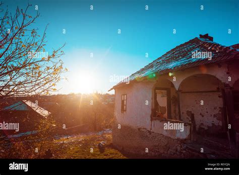 Traditional Serbian Village Landscape Stock Photo Alamy