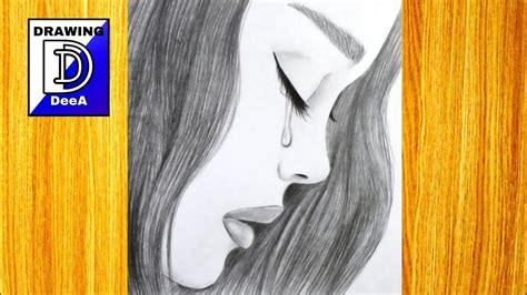 very easy drawing girl crying pencil sketch drawing easy for beginners drawing a sad girl