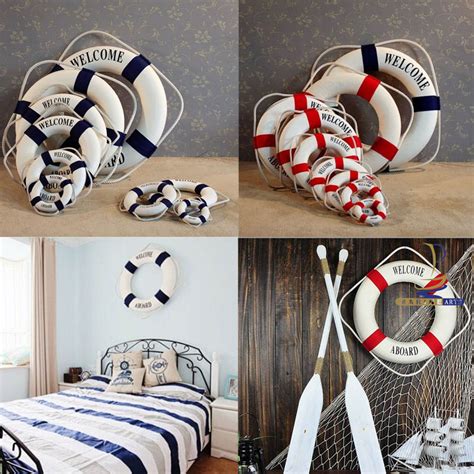 Follow these 8 garland hanging hacks to spruce up your house this christmas without damaging walls, door frames, or windows. Studio Props Wall Hanging Fashion Hand Made Nautical Home Decor Life Buoy Crafts Living Room ...