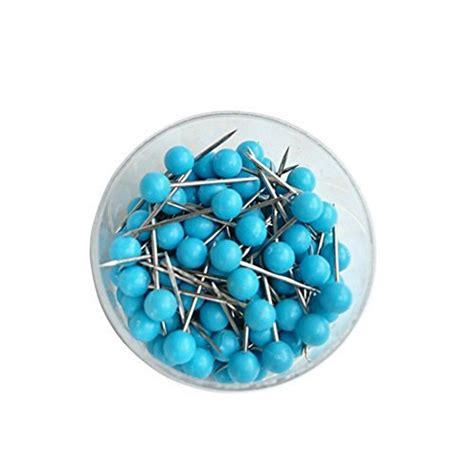 Buy Axele 100 Pcs Light Blue Colors Push Pins Tacks18 Inch Round