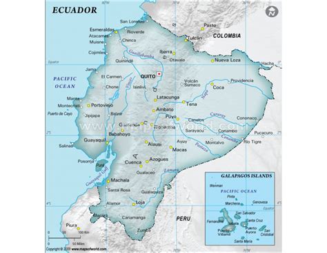 Physical Map Of Ecuador