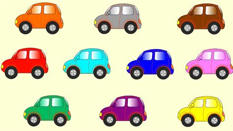 Learn Color Cartoons For Children Coloured Cars è ªæçå­©å­ ååº