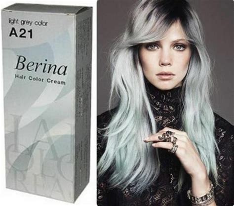 Berina Light Grey Silver Hair Color Cream Permanent Hair