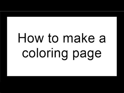 How to make coloring pages - YouTube