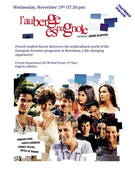 Avec romain duris, judith godrèche, cécile de france, kelly reilly et audrey tautou.bluray. Yale French Filmclub screening - L'auberge espagnole | Department of French