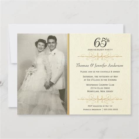 65th Wedding Anniversary Party Invitations Zazzle