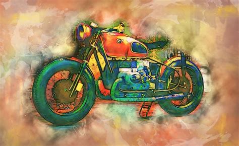 Old Bmw Motorcycle Alan Thompson Art Digital Art Vehicles
