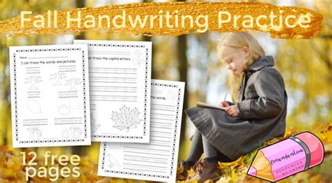 Fall Handwriting Practice Free Word Work