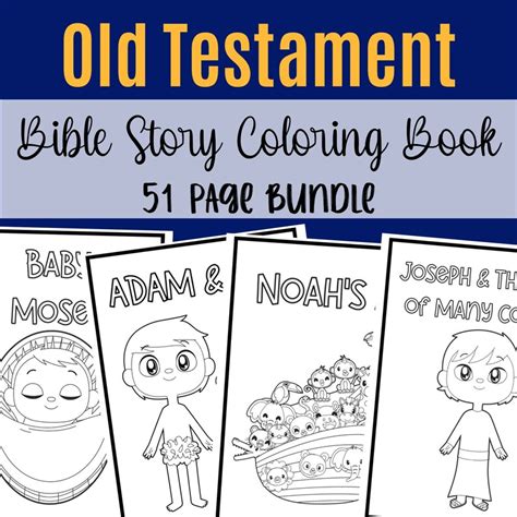 Old Testament Bible Story Coloring Page Book Bundle Bible Etsy