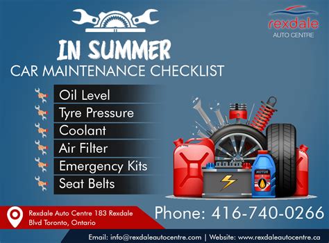 Car Maintenance Checklist In Summer By Rexdale Auto Centre For