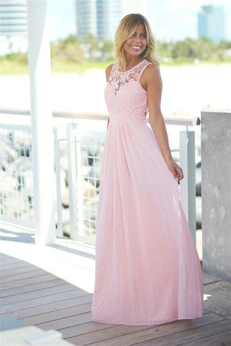 Pink Lace Maxi Dress Bridesmaid Dresses Saved By The Dress
