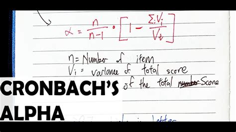 Cronbach's alpha is one of the most widely used measures of reliability in the social and organizational sciences. Understanding Cronbach's Alpha - YouTube