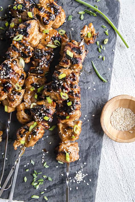 Grilled Teriyaki Chicken Skewers The Crumby Kitchen