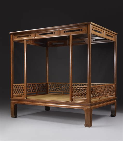 A Fine And Rare Huanghuali Six Post Canopy Bed Jiazichuang Ming Dynasty 16th Or 17th Century