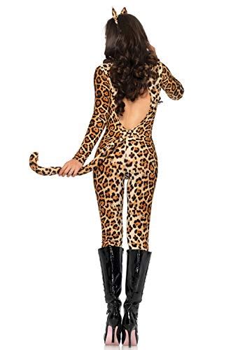 Leg Avenue Womens 3 Piece Sexy Cheetah Warm Catsuit Costume