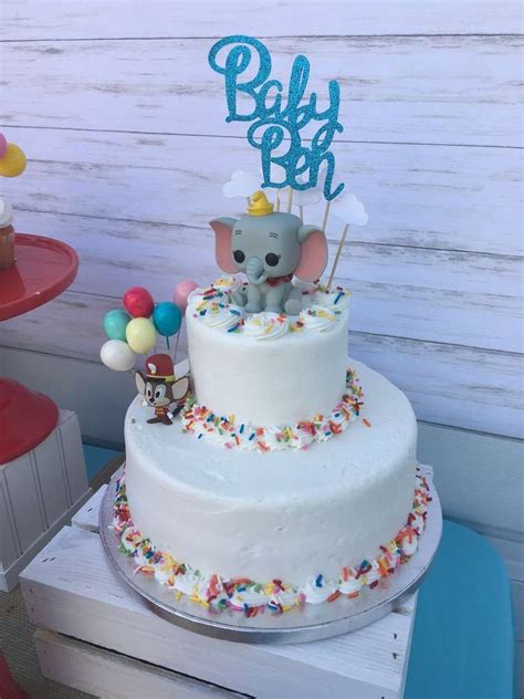 Check Out The Fun Birthday Cake At This Dumbo Baby Shower See More