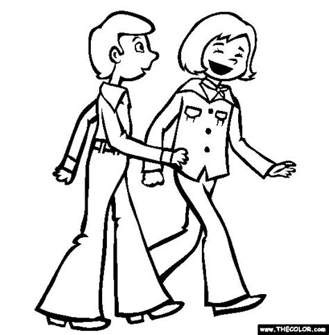 70s Fashion Coloring Page Free 70s Fashion Online Coloring Online
